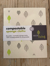 Load image into Gallery viewer, eco living - compostable sponge cleaning cloths (2 pack)
